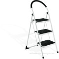 Folding Lightweight Step Ladder, Step Stool with Rail, 4-steps White and Black